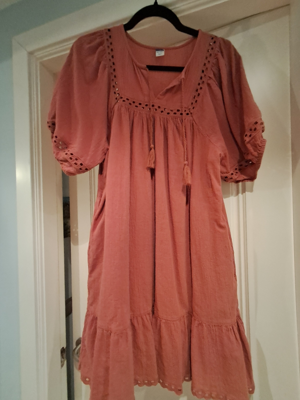 Old NVAY - Boho Tassel Peasant Dress - Dusty Rose
